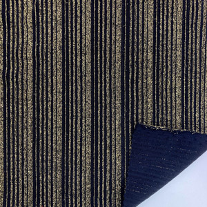 Nouveau design textile fil noir et or métallique quiksilver feuille tricot tissu pour robe - Product Image 4