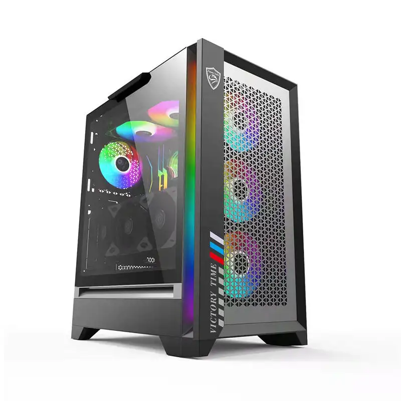 Beliebteste hochwertige Gaming PC Desktop-Computer Gaming ITX-Gehäuse ATX-Computer gehäuse Regenbogen Schwarz Weiß USB OEM Custom ized