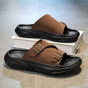 Pantuflas personalizadas con suela de goma antideslizante y tacón alto, pantuflas casuales para exteriores para mujeres y hombres - Product Image 4