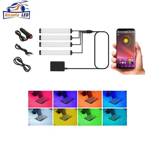 9led Usb Sigarettenaansteker Sfeer Lampe Rétro-éclairage Muziek Controle App Rgb Led Auto Voet Omgevingslicht Decoratieve Verlichting