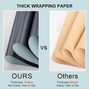 Yarcony Shimmer Charcoal Black <b>Wrapping</b> <b>Paper</b> 17 Inches X 16.5 Feet Pearly Lustre Gift Wrap Solid Color - Product Image 4