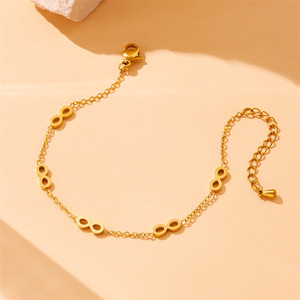 Gold Plated Stainless Steel Figure 8 Necklace Earring Set Unisex Fashion Jewelry - Product Image 2