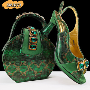 Sandali <span class=keywords><strong>scarpe</strong></span> 2021 <span class=keywords><strong>donna</strong></span> africano <span class=keywords><strong>scarpe</strong></span> <span class=keywords><strong>Online</strong></span> <span class=keywords><strong>scarpe</strong></span> e borsa Set per festa Nigeria sandali tacco spesso 9.5CM estate nuovo stile - Product Image 6