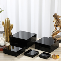 Ensemble de présentoirs en acrylique pour buffet en gros, cube, présentoir carré pour aliments et desserts à vendre