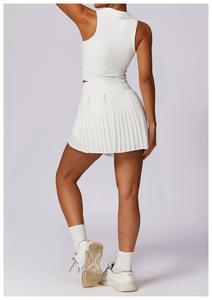 Golf Tennis Outfits Ärmelloses Crop Top und Mini Shorts Rock <span class=keywords><strong>2</strong></span>-teiliges Set für Frauen - Product Image 3