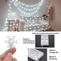 Luces de Navidad, Guirnalda de Luces con Forma de Copo de Nieve, Luces Decorativas para Dormitorio, Jardín, Fiesta, Hogar, Decoración Navideña Interior y Exterior, Adornos para Árboles
