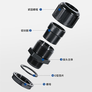 QG <b>Cable</b> Gland M25X1.5 Nylon Corrugated Pipe Waterproof Connector AD21.2 IP65 - Product Image 3