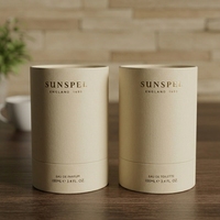 Tube d'emballage de parfum de luxe, dorure à chaud, logo personnalisé, cylindre en carton kraft écologique, boîte cadeau pour parfum et huiles essentielles, OEM