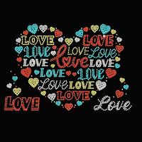 Transferts thermocollants personnalisés en strass motif amour pour T-shirts – Vente en gros