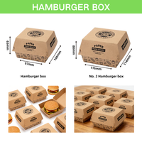 Boîte à hamburger carrée jetable en carton ivoire, biodégradable, résistante à l'huile, avec logo personnalisé en relief, fermeture magnétique, pour la restauration rapide