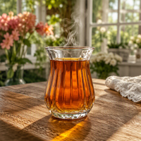 Tasse à thé en verre de 145 ml à base arrondie, logo personnalisé pour salons de thé, cafés, restaurants et marques de boissons