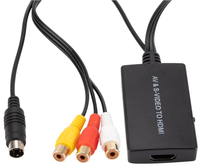 Convertidor de RCA y S-Video Compuesto PAL/NTSC a HDMI, Plug-and-Play, con Escala de Resolución a 1080P, para VCR, DVD, Consolas de Juegos N64, SNES, PS2