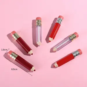 पेंसिल प्रकरण बोतल Suppliers-P-लैन स्टॉक प्यारा Lipgloss कंटेनर पेंसिल के आकार का होंठ चमक बोतल स्पष्ट 3.5ML होंठ चमक मामले थोक तरल लिपस्टिक ट्यूब