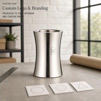 Seau à glace pour vin et champagne en acier inoxydable 304 à double paroi, personnalisé avec un monogramme gravé