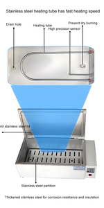 Bain-marie thermostaté électrique de laboratoire en acier inoxydable haute précision, grande capacité, 220V 50HZ 2KW, température de 0,1°C - Product Image 6
