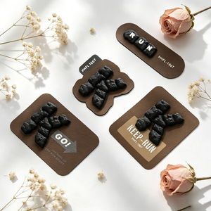 3D Raised Letter PU Leather Patch Custom Logo Faux Leather Tag Sew On Label for <b>Baseball</b> <b>Cap</b> Hat Garment Decor - Product Image 2