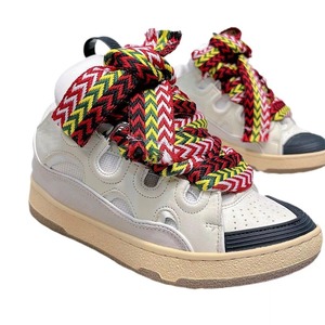 Zapatillas de plataforma con suela gruesa, estilo grafiti, unisex, casuales, con cordones, para hombre y mujer. - Product Image 4