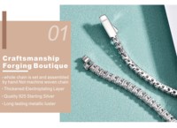 Bracelet à breloques Chuangao style hip-hop cubain en argent 925 plaqué or avec moissanite - Bijou idéal pour cadeau et soirée