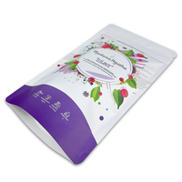 Sachet d'emballage plastique refermable givré personnalisé avec logo imprimé pour fruits et tisanes