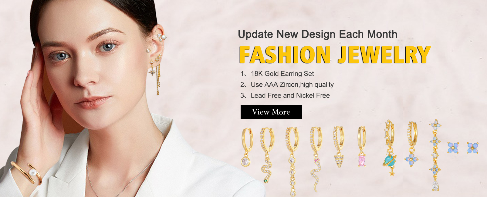 SP New Design 18K Gold Enamel Boots Tassel Chain Ear Cuff Non