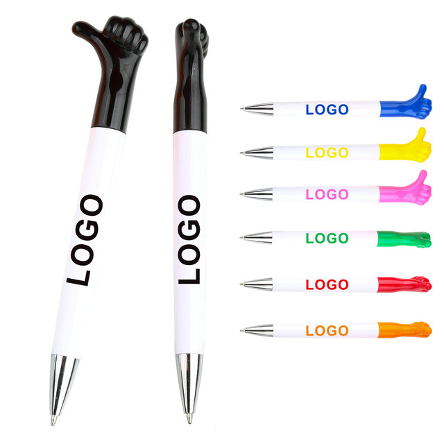 Creative Cartoon Gesture Shaped Plastic Twist Pen Printing Logo Advertising Thumb Encouragement Ballpoint Wholesale