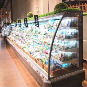 Réfrigérateur à boissons finition blanche - Vitrine réfrigérée polyvalente pour canettes et bouteilles, vitrine ouverte pour produits laitiers et fruits de supermarché, refroidisseur de boissons - Product Image 3