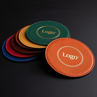 Sets de table lavables en machine pour table à manger, sous-verres en cuir de luxe, décoration et accessoires de table, sets de table ronds