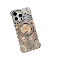 Coque de luxe en alliage d'aluminium et fibre de carbone avec support magnétique invisible à 360° et logo pour iPhone 17 Pro Max – Offre Spéciale