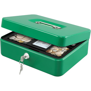 Caja de Dinero Metálica Grande, Moderna y Portátil, con Cerradura y Bandeja Extraíble para Almacenamiento Seguro de Efectivo para Negocios, Hogar y Oficina, Venta al Por Mayor - Product Image 6