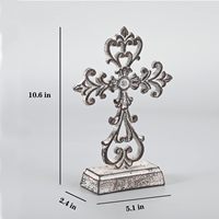 Support de table en forme de croix en fonte blanche antique pour la décoration intérieure Accessoire de décoration en métal en gros
