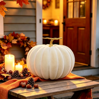 Décorations de table pour Thanksgiving et Halloween, ornements pour rebords de fenêtre, citrouilles artificielles en mousse pelucheuse
