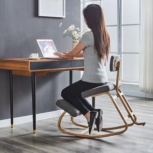 Rocking <strong>Chair</strong> Kneeling Stool Improve Your Posture <strong>Bamboo</strong> Wood Stool Rest Rocking <strong>Chair</strong> for Home Office - Product Image 3