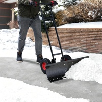 Pala quitanieves con ruedas, herramienta manual para quitar nieve en invierno, carro quitanieves de metal resistente para entradas de vehículos y patios.