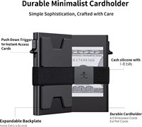 Dompet RFID Anti-maling Custom Print 2023, Tipis, Aman, Penjepit Uang Pria, Penahan Kartu dari Aluminium Alloy dengan Klip Logam