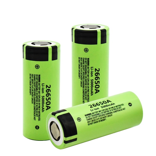 100% New Original High Quality 26650 Battery 5000mAh 3.7V 50A Lithium Ion Rechargeable Battery for 26650A LED Flashlight+charger