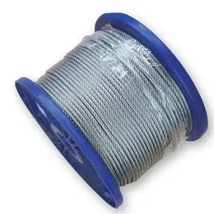 China Supplier 6*19+fc 6mm-20mm Electric Galvanized Steel Wire Rope For Tower Crane
