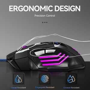 RGB có dây quang học trò chơi chuột Ergonomic USB PC Chuột chơi game cho PC/máy tính xách tay/Máy tính để bàn - Product Image 4
