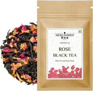 Chá preto de ervas com alto aroma de marca própria e sabor delicioso de rosa preta e flores