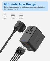 Adaptateur de prise de voyage universel personnalisé 4USB avec logo OEM et prise standard américaine pour les voyages aux États-Unis, en Europe, au Royaume-Uni, en Australie, en Afrique du Sud et en Italie