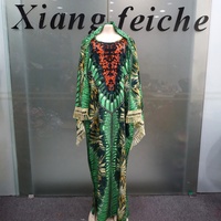 Nouvelle Robe de Soirée Élégante et Tendance pour l'Été 2026, Style Ethnique Boubou, avec Foulard, Grande Taille pour Femme, Imprimé Diamant, en Coton, Style Africain
