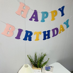 Happy Birthday Alphabet <b>Banner</b> Colorful Plastic Letters Party Decorations Birthday Celebration Flags - Product Image 2
