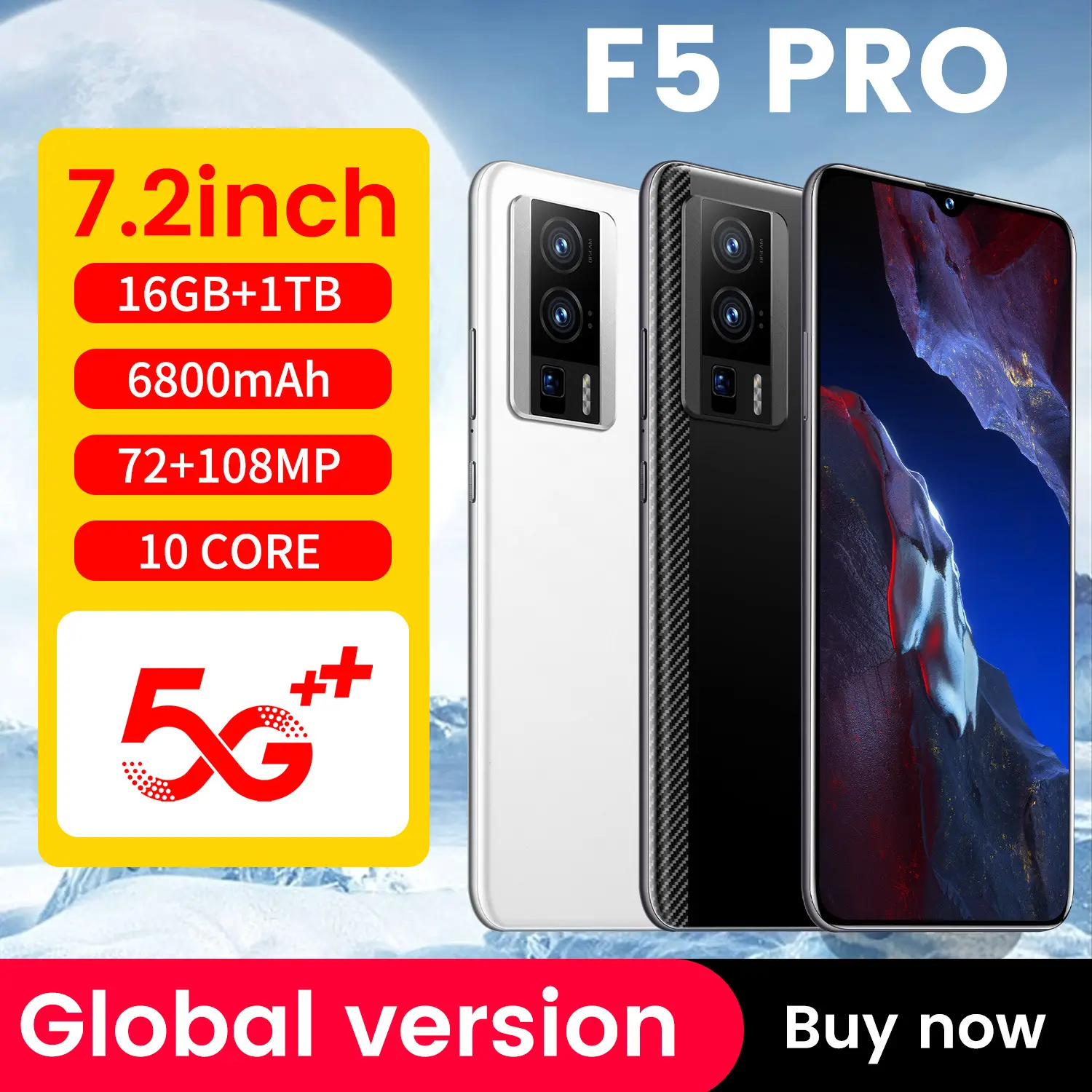 Лидер продаж, F5Pro 3, 64 г, все в одном, 7,2 дюймов, большой экран, внешняя торговля, низкая цена в наличии, мобильный телефон Android smart 4g