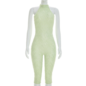 วิวิบลุค J26JP089 จั๊มสูทขาสั้นผู้หญิงแบบเซ็กซี่คอสูงแขนกุดเปิดหลัง - Product Image 3