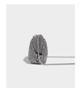 Rhinestone Evening <b>Clutch</b> Bag Sparkling Crystal Mesh Shell Shape Handbag with Metal Chain Strap Suitable for <b>Wedding</b> Party Prom - Product Image 6