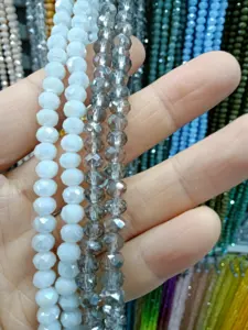 Mehrfarbige Rondelle-Kristallperlenzubehör für DIY und Schmuckherstellung andere lose Perlen Glas