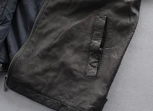 Customized Leather Jacket Fashionable Men's Coats 2023 American Style Genuine Leather Jacket Men