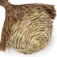 Nichoir en paille écologique fait main pour perroquets et pigeons, décoration murale de jardin, cage à oiseaux pour observation d'oiseaux en extérieur