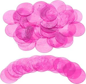 <span class=keywords><strong>100</strong></span> Conectores de Concha de Capiz Rosa Sakura de 50mm/2 Pulgadas, Pulidos y Ecológicos, para Manualidades, Campanas de Viento y Decoración del Hogar - Product Image 1