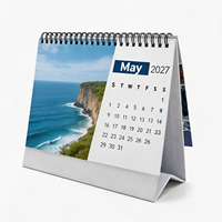 Calendrier mural de table de taille standard avec impression de logo personnalisé, impression couleur intégrale, organisateur de bureau mensuel, vente en gros pour le bureau
