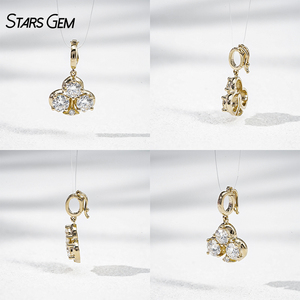 StarsGem Colgante de Oro Sólido de 10K con Diamante Cultivado en Laboratorio, Diseño de As de Picas, Cierre Universal, Joyería de Moda Unisex - Product Image 2